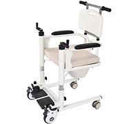 Patient Transfer Chair Lift for Home, Portable Bathroom Wheellift Aid W/180° Split Seat, Bedside Commode W/Bedpan Fall for Seniors Disabled Elderly