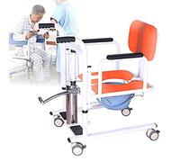 Patient Transfer Chair Lift Hydraulic Lift Lift, Wheelrolling Toilet for The Elderly,180° Split Design,150Kg Load Bearing