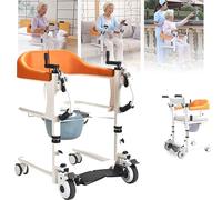 Patient Transfer Chair Lift Wheel, Lift,180° Split Seat W/Potty,Height Adjustable Lift for Home, 5 in 1 Lifter Handicapped Disabled Bathroom Wheel