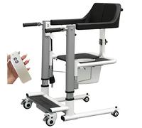 Patient Transfer Chair Lift Wheelelectric Remote Control Shower with 180° Split Seat Bedpan for Convenient Aid -