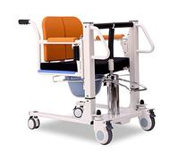Patient Transfer Chair Lift Wheellifts Lift for Home Use,Transport Wheelmanual Lift Bedside Commode with Bedpan,Portable Lifter with 180°Split Seat for Elderly Handica