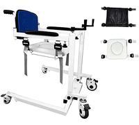 Patient Transfer Chair Lift Wheelmachine for Home,Transport Wheelmanual Lift Lift Aid W/Soft Cushion Toilets Seat Aid for Seniors Disabled Elderly (A)