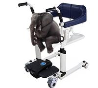 Patient Transfer Chair Multifunctional Electric Lift,Wheelhandicapped Elderly Commode Bath Multi-Function Shower with 180° Split Seat,Blue