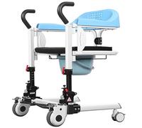 Patient Transfer Chair Multifunctional Lift Toilet with Adjustable Height and 180° Split Seat for Home Care and Bedside Use