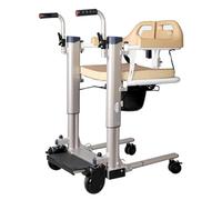 Patient Transfer Chair Transport Electric Lift for Home Portable Lifter Transport Wheelw/180° Split Seat and Remote Control Aluminum Rechargeable Bedside Commode for Elderly Disabled (D)