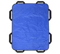 Patient Transfer Sheet with 8 Handles, 47.2 x 39.4 in / 120 x 100 cm Reusable Positioning Bed Pad, Washable Blue Slide Sheet for Elderly, Injured, and Bedridden Patients, Turning and Lifting Aid