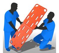 Patient Transfer Spine Board Stretcher, Foldable with Safety Straps, Water-Resistant Rescue Backboard for Emergency Medical Use