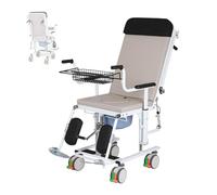 Patient Transferred Lift Chair Shower WheelTransfer Adjustable Flat Lying Transfer with Storage Basket, Bedside Commode Bathroom Mobility Aids for Elderly, Disabled,A Color