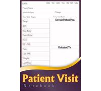 Patient Visit Notebook: Home Health Nurse Assessment Notebook | Track Vital Signs, Patient Pain, Orientation & Mileage - 6x9 Journal