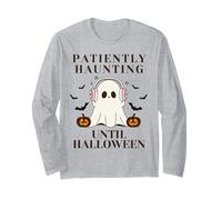 Patiently Haunting Until Halloween Ghost Design Long Sleeve T-Shirt