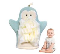 Patifirst Body Scrub Gloves | Penguin Shape Washing Gloves for Body | Shower Puff and Mitt, Bathing Accessories for Dead Skin Removal