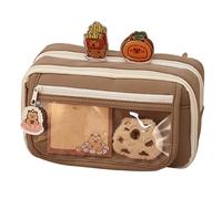 Patifirst Capybara Pencil Pouch Case, Cute Capybara Pencil Case with Compartments, Open Wide Pen Pouch Canvas Capybara with Cute Pins for Stationery