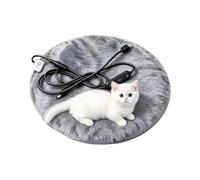 Patifirst Cat Heating Pad 3 Timers USB Powered Soft Plush Washable Cover | Heated Cat Pad for Indoor Kittens Puppies Bedroom Balcony Study Room Sofa Chair Floor Crate round