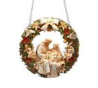 Patifirst Christian Christmas Decorations | 2d Acrylic Religious Hangable Ornaments | Hangable Catholic Religious Sun Catcher Nativity Scenes for Car Home Living Room Men Women Window Porch