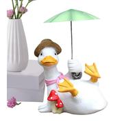 Patifirst Duck Statue - Yard Art Lawn Ornaments | Holding Umbrella Resin Ornament Figure for Sidewalks Lawn Balconies Home Patio Room Pathways Yard