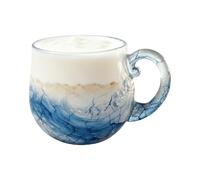 Patifirst Glass Wave Mug - Hand-Blown Drinkware | Household Water Mugs | for Juice Drinks Milk Study Dining Room Teachers Students Office Restaurant Kitchen Hotel Birthday Beach House