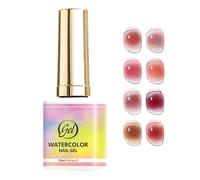 Patifirst Marble Gel Nail Polish - Gradient Long-Lasting Glue - Japanese Nail Decoration Polish,for Spring Summer Valentine's Day Birthday Party Date Home Vacation Travel Women Girl Builder