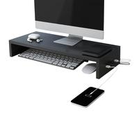 Patifirst Monitor Riser - Ergonomic Support with 4 USB Ports,Elevated Table Shelf Computer Screen Riser,for Work Study Game Stationery Digital Accessories Keyboard Printer Electronics