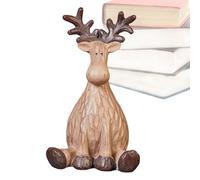 Patifirst Reindeer Statues,Desktop Ornament Elk Statue Aesthetic,Cute Home Decor Moose Resin Figurine - for Living Room Bedroom Table Lockers Bookshelves Cafes Display Cabinets TV Stand