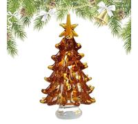 Patifirst Small Christmas Tree - Collectible Art Stained Glass Christmas Tree Statue | Festive Ornament for Fireplace Living Room Indoors Tabletop Outdoors Home Bedroom Workplace