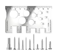 Patifirst Thread Gauge - Portable Bolt Sizer - Stainless Steel Screw Sizing Tool for Woodworking Electricians Carpenters Engineers Construction Site Automotive Enthusiasts