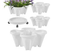 Patifirst Vertical Garden Planter - 4 Garden Pots Stackable Plant Tower,Vertical Display Gardening Accessories, Planting Tools Holder Flower Pots for Home Patio Outdoor Apartment