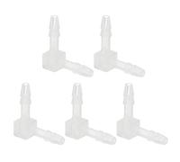 PATIKIL 0.09" Plastic Hose Barb 90 Degree Elbow, 5 Pack L-Barb Fittings 2 Way Equal Barbed Joint Connector Splicer Mender Hose Adapter Union Adapter for Aquarium Fuel Gas Liquid Air