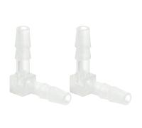 PATIKIL 0.16" Plastic Hose Barb 90 Degree Elbow, 2 Pack L-Barb Fittings 2 Way Equal Barbed Joint Connector Splicer Mender Hose Adapter Union Adapter for Aquarium Fuel Gas Liquid Air
