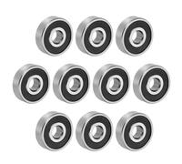PATIKIL 0.2" x 0.63" x 0.2" 625-2RS Deep Groove Ball Bearing 10 Pack Double Rubber Shield Bearings Pulley Bearing Wheel Skateboard Bearings