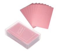 PATIKIL 0.21mm Metal Business Cards, 100 Pack Blank Name Card Laser Engraving Aluminum for DIY Gift Cards, Rose Gold