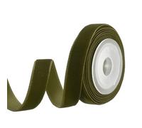 PATIKIL 0.35 Inch x 2.18 Yards Velvet Ribbons, Single Faced Vintage Velvet Ribbons Spool Perfect for Decor Gift DIY Wrapping Craft Wedding Hair Bow, Army Green