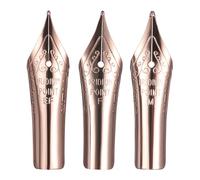 PATIKIL 0.38/0.5/0.7 mm Line Width Fountain Pen Nib Replacement, 3 Pack 304 Stainless Steel Special Spare Ink Dip Calligraphy Pen Nib for Drawing Writing Signing, Rose Gold(EF/F/M Tip)