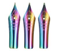 PATIKIL 0.38/0.5/0.7 mm Line Width Fountain Pen Nib Replacement, 3 Pack 304 Stainless Steel Special Spare Ink Dip Calligraphy Pen Nib for Drawing Writing Signing, Colorful(EF/F/M Tip)