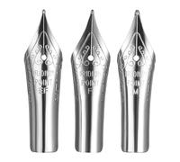 PATIKIL 0.38/0.5/0.7 mm Line Width Fountain Pen Nib Replacement, 3 Pack 304 Stainless Steel Special Spare Ink Dip Calligraphy Pen Nib for Drawing Writing Signing, Silver(EF/F/M Tip)