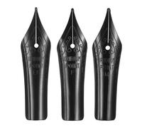 PATIKIL 0.38/0.5/0.7 mm Line Width Fountain Pen Nib Replacement, 3 Pack 304 Stainless Steel Special Spare Ink Dip Calligraphy Pen Nib for Drawing Writing Signing, Dark Black(EF/F/M Tip)