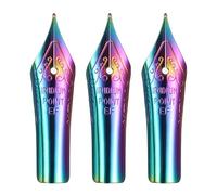 PATIKIL 0.38 mm Line Width Fountain Pen Nib Replacement, 3 Pack 304 Stainless Steel Special Spare Ink Dip Calligraphy Pen Nib for Drawing Writing Signing, Colorful(EF Tip)