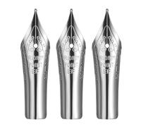 PATIKIL 0.38 mm Line Width Fountain Pen Nib Replacement, 3 Pack 304 Stainless Steel Special Spare Ink Dip Calligraphy Pen Nib for Drawing Writing Signing, Silver(EF Tip)