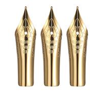 PATIKIL 0.38 mm Line Width Fountain Pen Nib Replacement, 3 Pack 304 Stainless Steel Special Spare Ink Dip Calligraphy Pen Nib for Drawing Writing Signing, Gold(EF Tip)