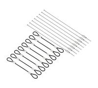 PATIKIL 0.3Ft Safety Cable Lock, 8 Pack Stainless Steel 2mm Dia Security Wire Rope with Double Loop Screwed Wire Cable for Stage Lighting Luggage Lock Black