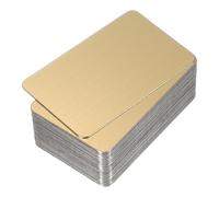 PATIKIL 0.3mm Stainless Steel Metal Business Cards, 50 Pack Brushed Blank Name Card Laser Engraving for DIY Gift Cards, Gold