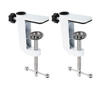 PATIKIL 0.47" Hole Dia. Desk Clamp, 2 Pcs Universal Bracket Adjustable C-Clamp Base for Microphone Mic Arm Table Lamp Mount Holder, White