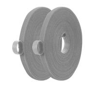 PATIKIL 0.4IN x 33FT Hook and Loop Tape, 2 Pcs Double-Sided Nylon Strips Reusable Cable Ties Roll Multi-Purpose Cord Management Tape Wrap Fastener for Home Office, Gray