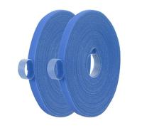 PATIKIL 0.4IN x 33FT Hook and Loop Tape, 2 Pcs Double-Sided Nylon Strips Reusable Cable Ties Roll Multi-Purpose Cord Management Tape Wrap Fastener for Home Office, Blue