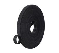 PATIKIL 0.4IN x 33FT Hook and Loop Tape, Double-Sided Nylon Strips Reusable Cable Ties Roll Multi-Purpose Cord Management Tape Wrap Fastener for Home Office, Black