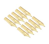 PATIKIL 0.5-0.7mm Line Width Fountain Pen Nib Replacement, 10 Pack 304 Stainless Steel Ink Dip Calligraphy Pen Nib for Drawing Writing, Gold