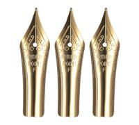 PATIKIL 0.5 mm Line Width Fountain Pen Nib Replacement, 3 Pack 304 Stainless Steel Special Spare Ink Dip Calligraphy Pen Nib for Drawing Writing Signing, Gold(F Tip)