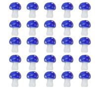 PATIKIL 0.5" x 0.4" Cute Mushroom Beads, 25 Pcs Small Glass Beads Bulk Glass Mushroom for DIY Craft Bracelet Necklace Earring Jewelry Making, Dark Blue