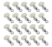 PATIKIL 0.5"x0.3" Cross-Line Fishing Swivels & Bead, 20Pcs Glow in the Dark T Shape Pulley Slide Rig Rolling Swivels Fishing Hooks Connector Terminal Tackle, Grey