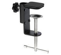PATIKIL 0.51" Hole Dia. Desk Table Mount Clamp, Universal C Shape Desk Clamp with Adjustable Screw for Mic Microphone Arm Lamp Stand, Black