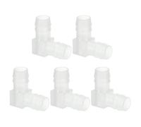 PATIKIL 0.55" Plastic Hose Barb 90 Degree Elbow, 5 Pack L-Barb Fittings 2 Way Equal Barbed Joint Connector Splicer Mender Hose Adapter Union Adapter for Aquarium Fuel Gas Liquid Air